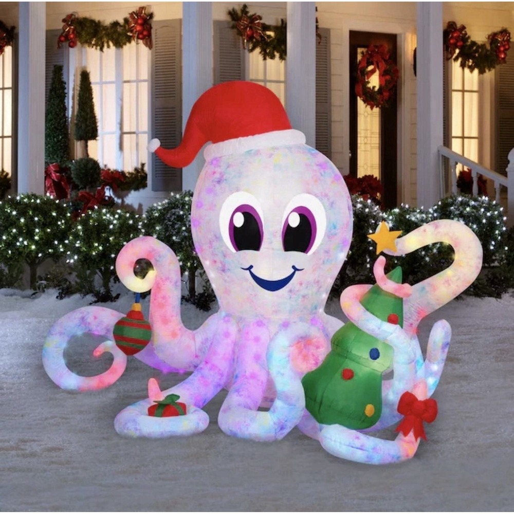 Holiday Living 6ft Octopus Lighted Christmas Airblown Inflatable Yard‎ Decor NEW